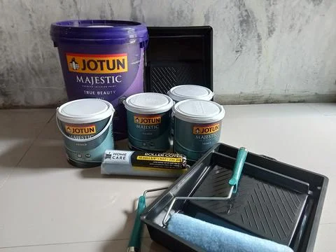 Central Java, Indonesia, September 29, 2025: wall paint, paint roller, wall pain Stock Photos