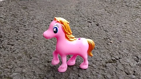 Central Java Indonesia September 30, 2025: Girls' toy pony. Stock Footage 319839327