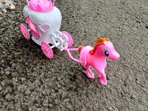 Central Java, Indonesia, September 30, 2025: Horse-drawn carriage, pink. Girls'  Фото