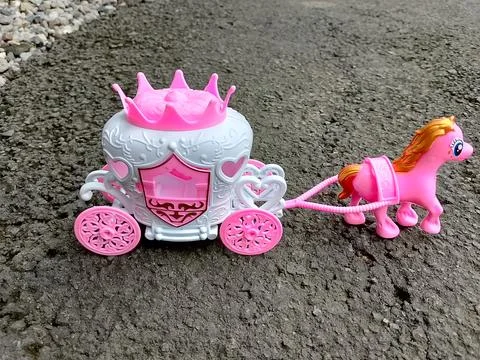 Central Java, Indonesia, September 30, 2025: Horse-drawn carriage, pink. Girls'  Фото