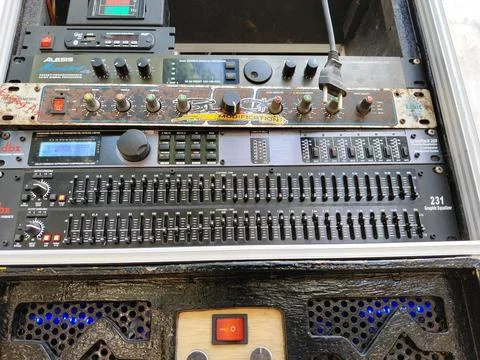 Central Java Indonesia September 5 2026: A stack of worn public address system  Stock Photos