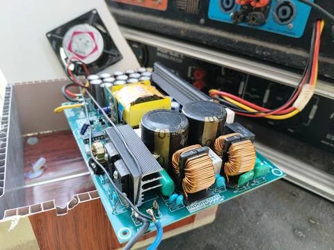 Central Java Indonesia September 5 2026: Close-up of a custom DIY audio amplifie Stock Photos