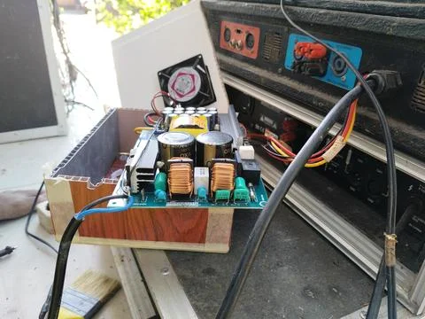 Central Java Indonesia September 5 2026: Close-up of a custom DIY audio amplifie Stock Photos