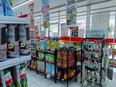 Central Java, Indonesia September 7, 2024: goods for sale at Alfamart minimarket Фото