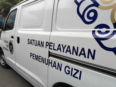 Central Java Indonesia September 7 2026: Close-up of a white operational van  Stock Photos