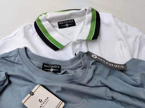Central Java Indonesia15 July 2026: Light blue crew neck t-shirt with chest pock Stock Photos