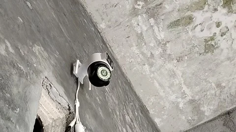 Central Java Indonesia16 July 2026: Outdoor Wi-Fi security camera installed on a Stock Footage 340120189