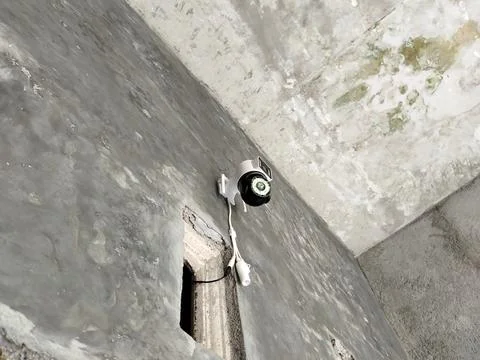 Central Java Indonesia16 July 2026: Outdoor Wi-Fi security camera installed on a Stock Photos