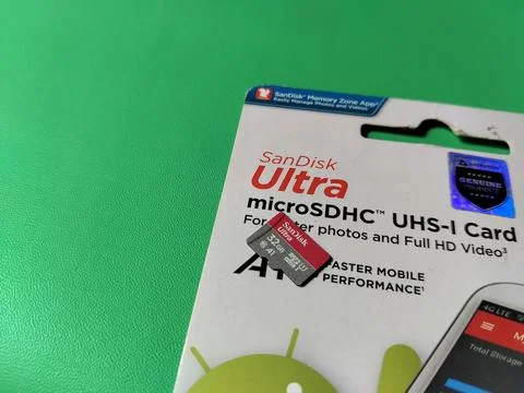 Central Java January 30, 2026: Micro sd Sandisk, technology theme. Stock-Fotos