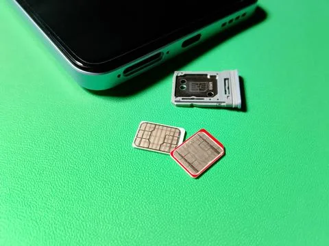 Central Java January 30, 2026: Hybrid slot sim card, smartphone. Stock-Fotos