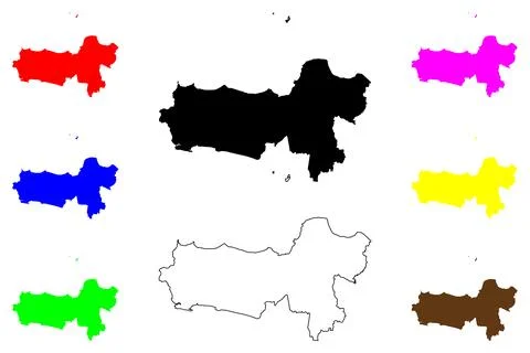 Central Java (Subdivisions of Indonesia, Provinces of Indonesia) map vector illu Stock Illustration