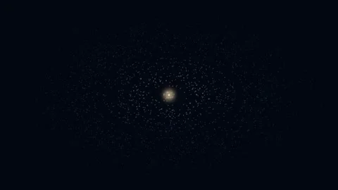 Central light swirls particles and rings around dark background Stock Footage 330059976