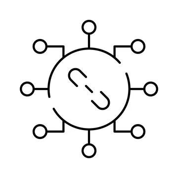 Central link connecting multiple network elements Stock Illustration