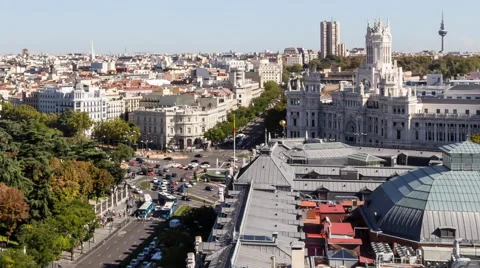 Central Madrid High View time lapse Stock Footage 43252164