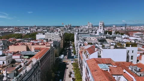 Central Madrid Rooftop Corridor Stock Footage 336638803