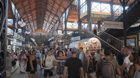 Central Market.Budapest Video stock 116114570