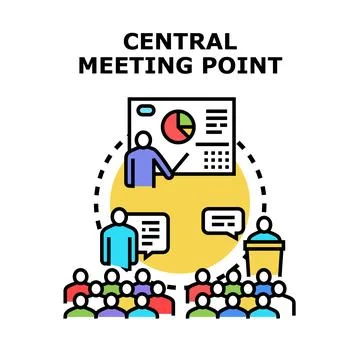 Central meeting point for presenting and discussing ideas Stock Illustration