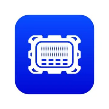 Central microchip icon blue vector 스톡 일러스트