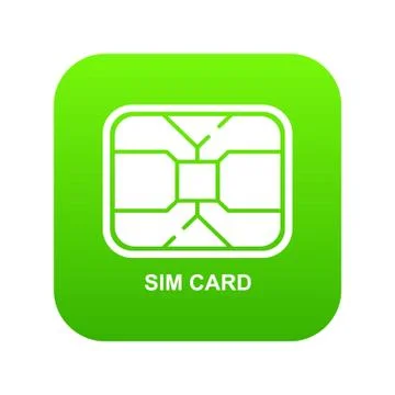 Central microchip icon green vector Stock Illustration