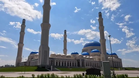 Central Mosque of Astana is the largest mosque in Kazakhstan Stock-Footage 317386467