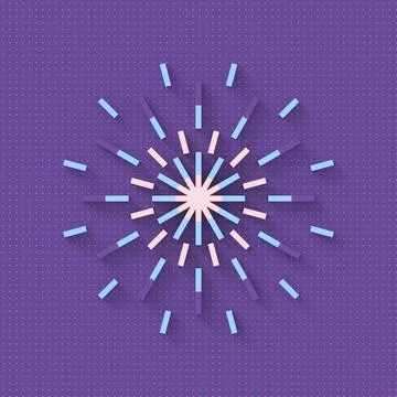 Central Neon Star 3D Render on Purple Background Illustrazione stock