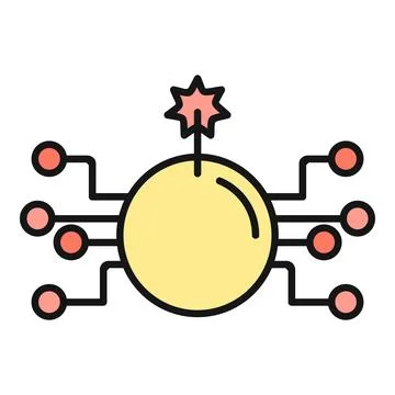 Central network hub connecting multiple data points Stock Illustration