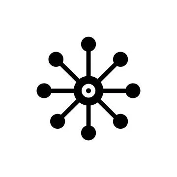 Central Network Node Connectivity Icon Illustrazione stock