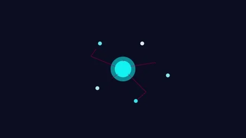 Central Network Node with Eight Connected Points and Glowing Core Vector Il.. Video stock 339395420
