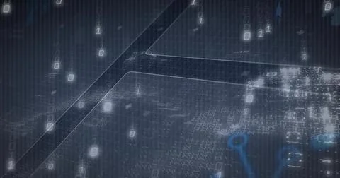 Central node cluster pulsing on circuit pathways in data grid, with streaming 스톡 사진