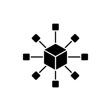 Central Node Network Connection Glyph Icon Stock Illustration