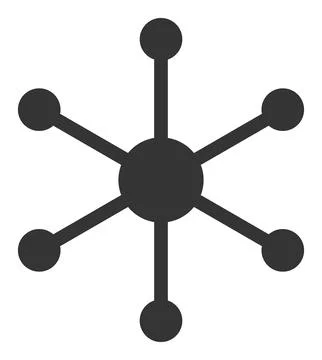 Central Node Vector Icon Flat Illustration 스톡 일러스트
