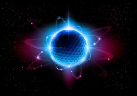 The central nucleus are surrounded by a cloud of negatively charged electrons Stock Illustration