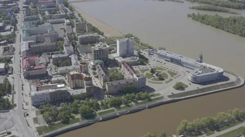 Central of Omsk city Stock Footage 157725414