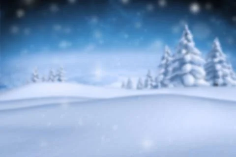 Central open snowfield is spanning rolling snowdrifts in flat design, showing Illustrazione stock