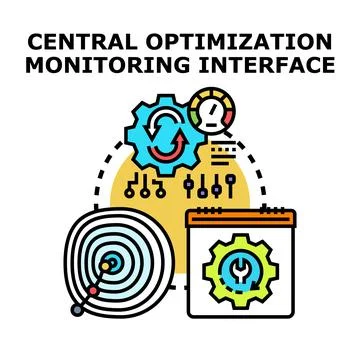 Central optimization monitoring interface concept illustration Stock Illustration