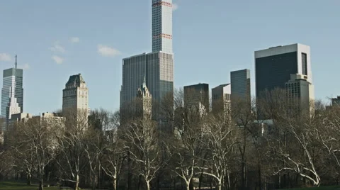Central Park and New York City Skyline during the Summer Stock Footage 59797898