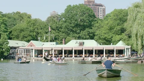 Central Park boat rowing 3 Stock Footage 108672790