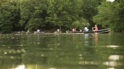 Central Park Boat Rowing Stock Footage 625736