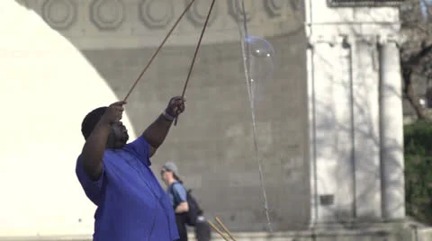 Central Park Bubble Guy 4 Stock Footage 22520385
