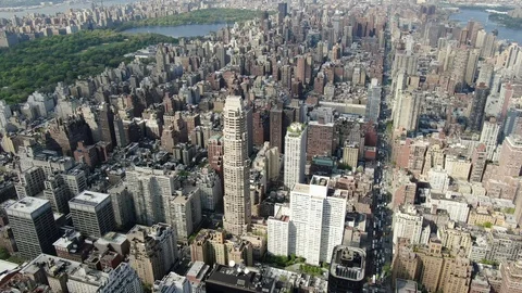 Central Park edge beyond the Upper East Side, New York City Stock-Footage 107753642
