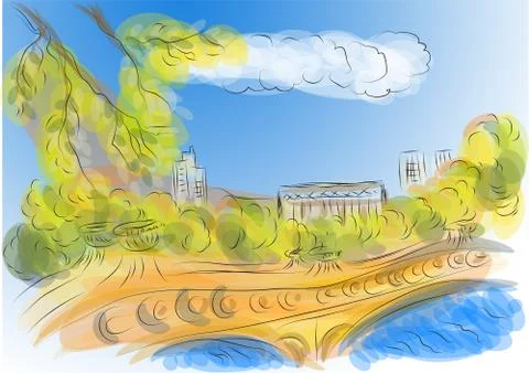 Central park Stock Illustration