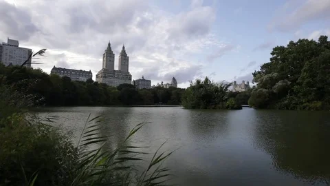 Central Park Lake panning time lapse Stock Footage 79932149