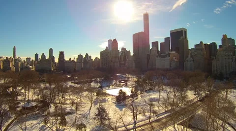 Central Park New York Winter aerials Stock Footage 46961953