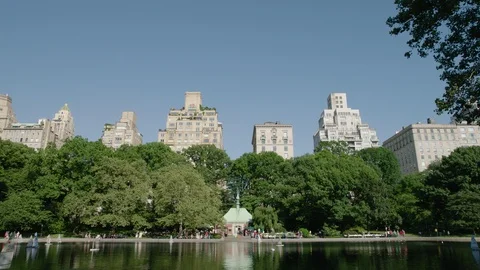 Central Park remote control sailboats 3 Stock Footage 108675540