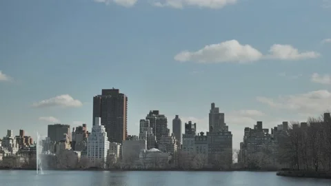 Central Park Reservoir and Upper East Side Stock Footage 232162507