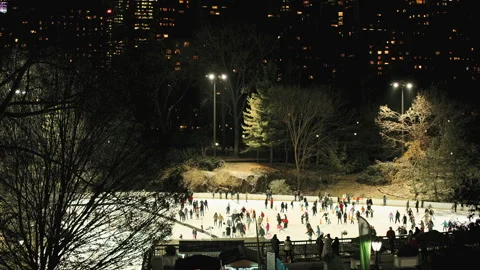 Central Park Skating Stock Footage 254185513