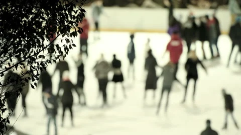 Central Park Skating Rink Stock Footage 254187511