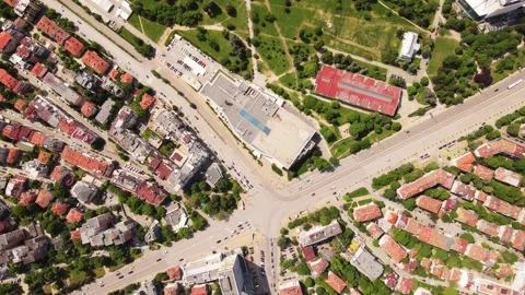 Central Park in Sofia Bulgaria Capital Greens Top Down Summer High Altitude Stock-Footage 274136046
