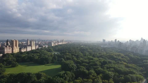 Central Park - Storm Clouds - Aerial Shot Stock Footage 247271444