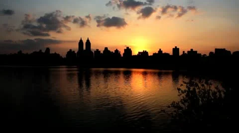 Central park sundown Stock Footage 10562427